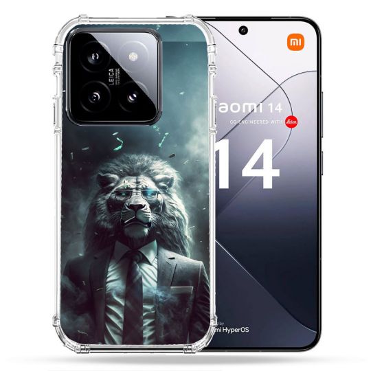 Coque Renforcée Pour Xiaomi 14 Animal Lion Business