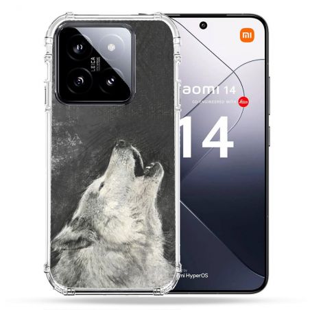 Coque Renforcée Pour Xiaomi 14 Animal Loup Hurlement