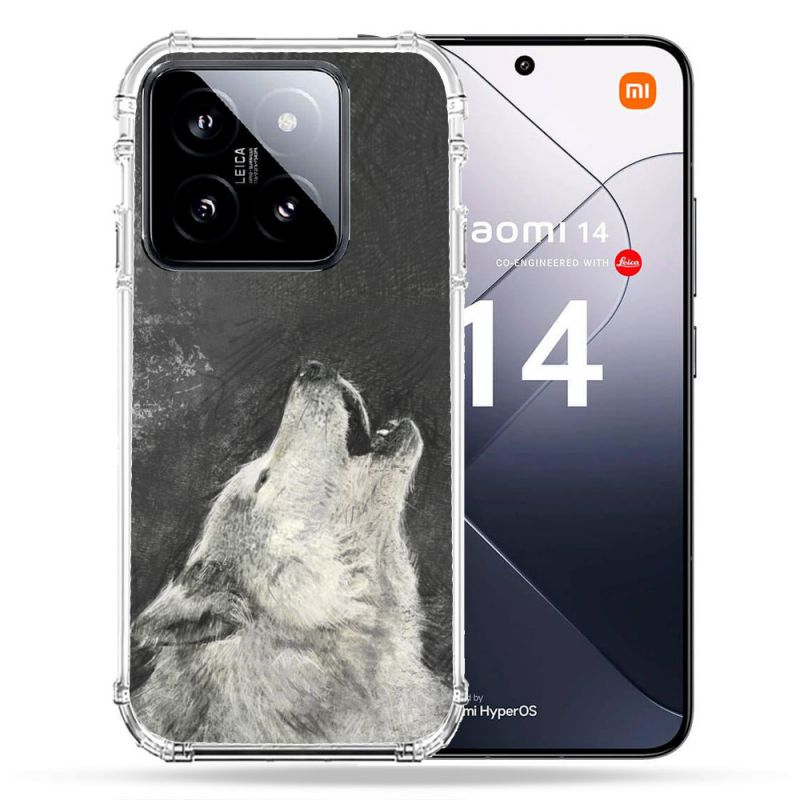 Coque Renforcée Pour Xiaomi 14 Animal Loup Hurlement