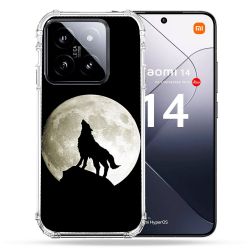 Coque Renforcée Pour Xiaomi 14 Animal Loup Noir