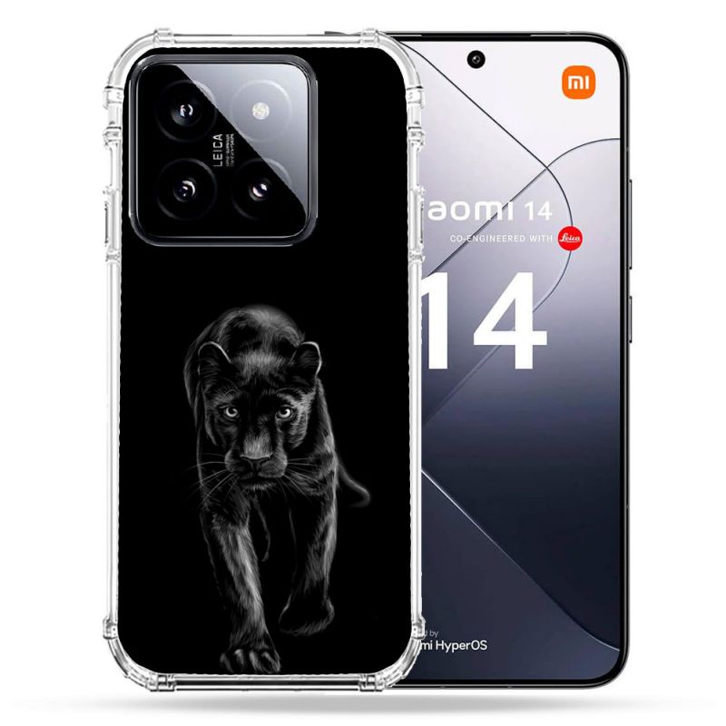 Coque Renforcée Pour Xiaomi 14 Animal Panthère Noire