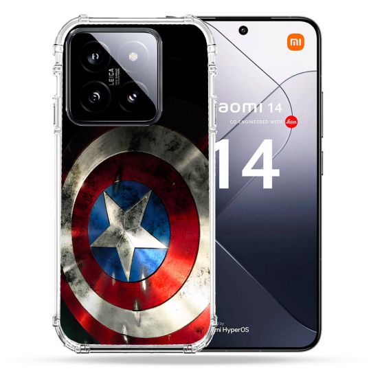 Coque Renforcée Pour Xiaomi 14 Captain America Bouclier