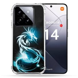 Coque Renforcée Pour Xiaomi 14 Fantastique Dragon Bleu