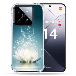 Coque Renforcée Pour Xiaomi 14 Fleur Lotus Blanc