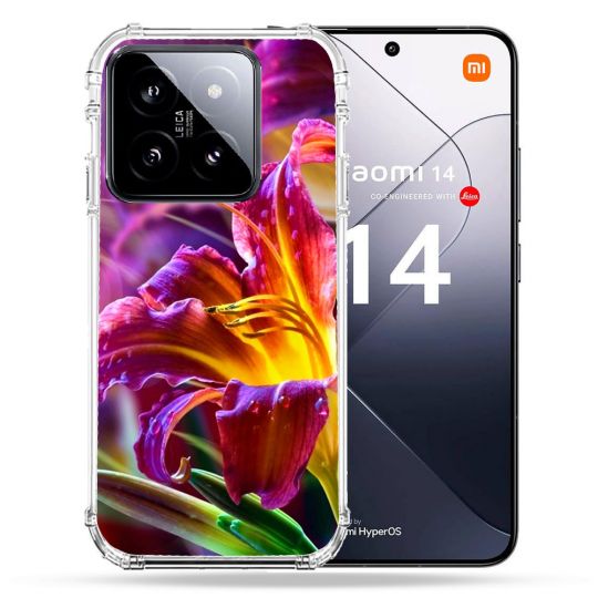 Coque Renforcée Pour Xiaomi 14 Fleur Lys Color