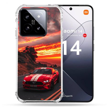Coque Renforcée Pour Xiaomi 14 Ford Mustang GT500 Rouge