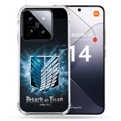 Coque Renforcée Pour Xiaomi 14 Manga Attaque Titans Noir