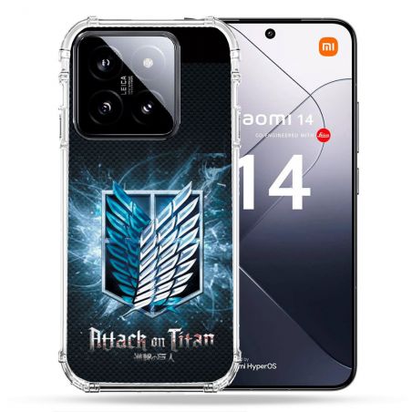 Coque Renforcée Pour Xiaomi 14 Manga Attaque Titans Noir