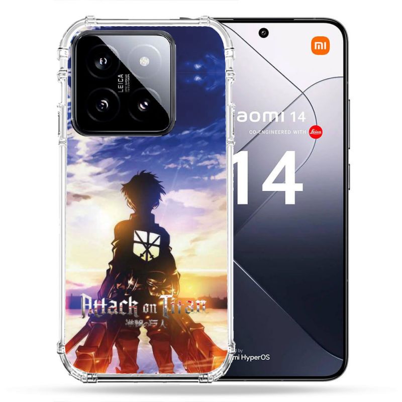 Coque Renforcée Pour Xiaomi 14 Manga Attaque Titans Soleil