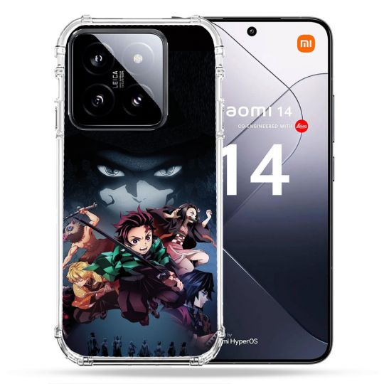 Coque Renforcée Pour Xiaomi 14 Manga Demon Slayer Noir