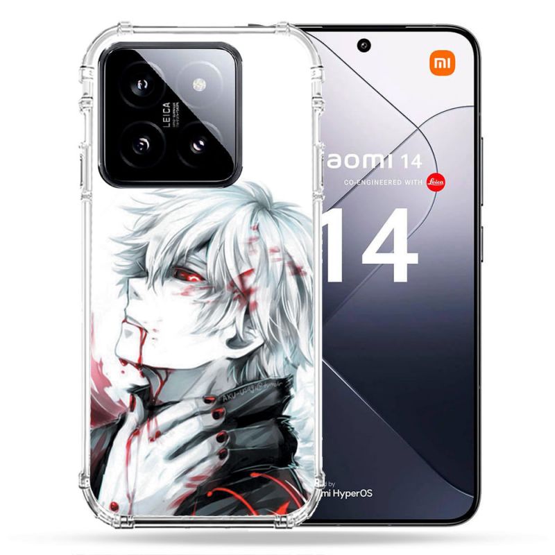 Coque Renforcée Pour Xiaomi 14 Manga Tokyo Ghoul Kaneki Blanc