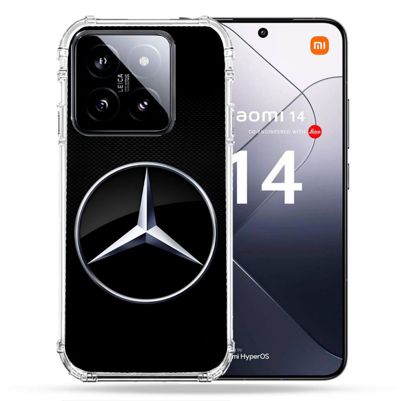 Coque Renforcée Pour Xiaomi 14 Mercedes Carbone