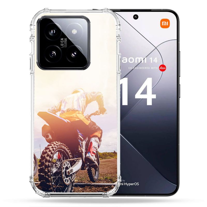 Coque Renforcée Pour Xiaomi 14 Moto Cross Soleil