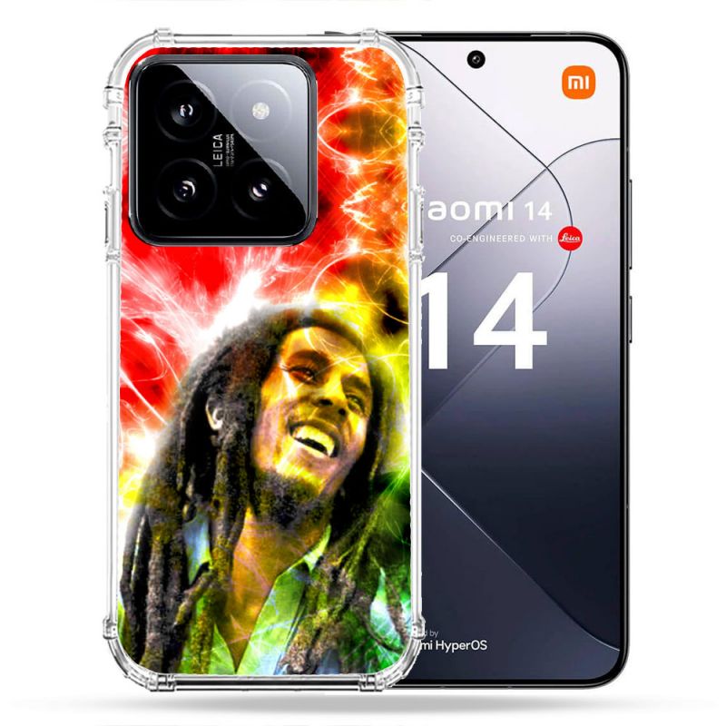 Coque Renforcée Pour Xiaomi 14 Musique Bob Marley Color