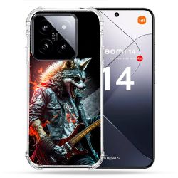 Coque Renforcée Pour Xiaomi 14 Musique Rock Loup