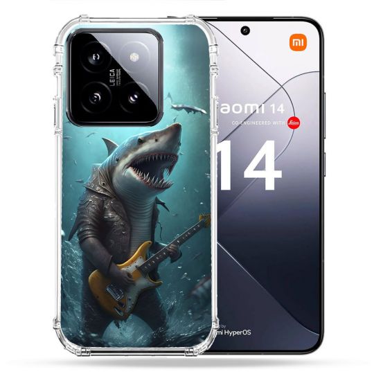 Coque Renforcée Pour Xiaomi 14 Musique Rock Requin