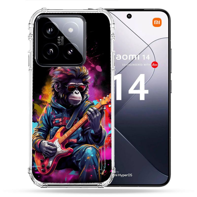 Coque Renforcée Pour Xiaomi 14 Musique Rock Singe