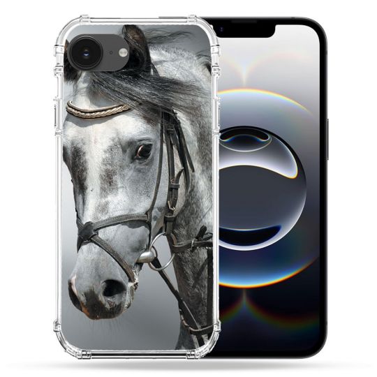 Coque Renforcée Pour Iphone 16e Animal Cheval Blanc