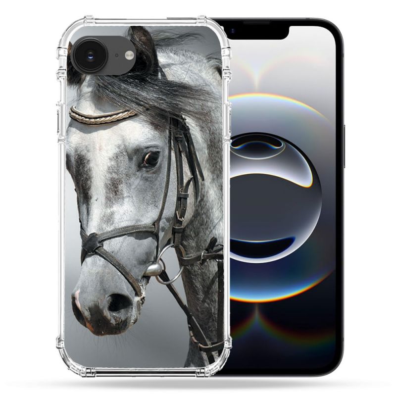 Coque Renforcée Pour Iphone 16e Animal Cheval Blanc