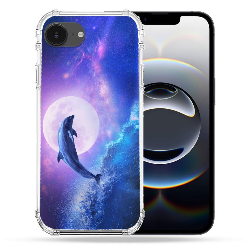 Coque Renforcée Pour Iphone 16e Animal Dauphin Vague