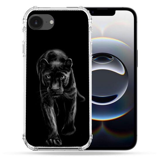 Coque Renforcée Pour Iphone 16e Animal Panthère Noire