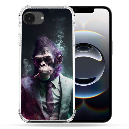Coque Renforcée Pour Iphone 16e Animal Singe Business