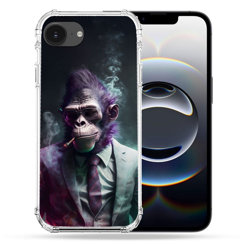 Coque Renforcée Pour Iphone 16e Animal Singe Business