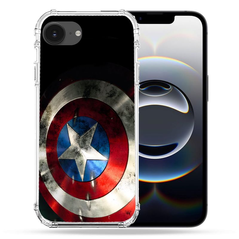 Coque Renforcée Pour Iphone 16e Captain America Bouclier