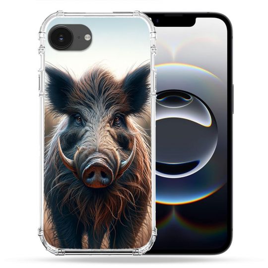 Coque Renforcée Pour Iphone 16e Chasse Sanglier Attaque