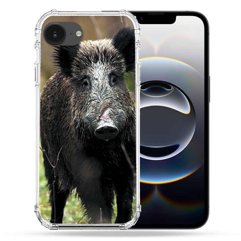 Coque Renforcée Pour Iphone 16e Chasse Sanglier bois