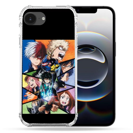 Coque Renforcée Pour Iphone 16e Manga My Hero Academia Noir