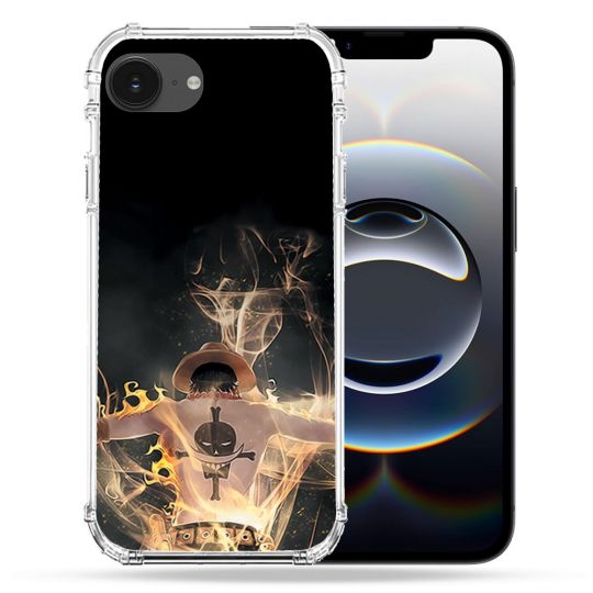 Coque Renforcée Pour Iphone 16e Manga One Piece Ace Noir