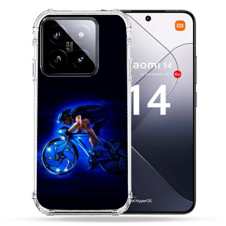 Coque Renforcée Pour Xiaomi 14 Sport Cyclisme Bleu