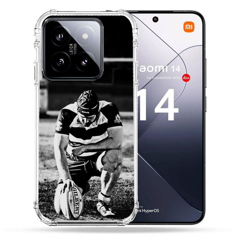 Coque Renforcée Pour Xiaomi 14 Sport Rugby Noir Blanc