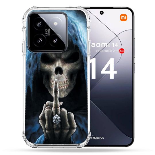 Coque Renforcée Pour Xiaomi 14 Tete de Mort Doigt