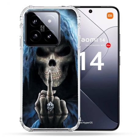 Coque Renforcée Pour Xiaomi 14 Tete de Mort Doigt