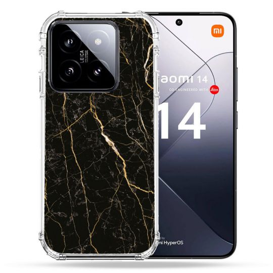 Coque Renforcée Pour Xiaomi 14 Texture Marbre Noir