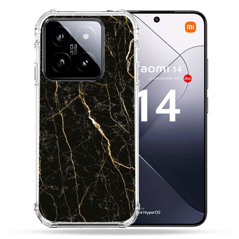 Coque Renforcée Pour Xiaomi 14 Texture Marbre Noir