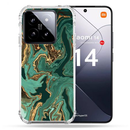 Coque Renforcée Pour Xiaomi 14 Texture Marbre Vert