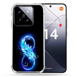 Coque Renforcée Pour Xiaomi 14 Texture Plume Infini Bleu