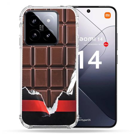 Coque Renforcée Pour Xiaomi 14 Texture Trompe Oeil Chocolat
