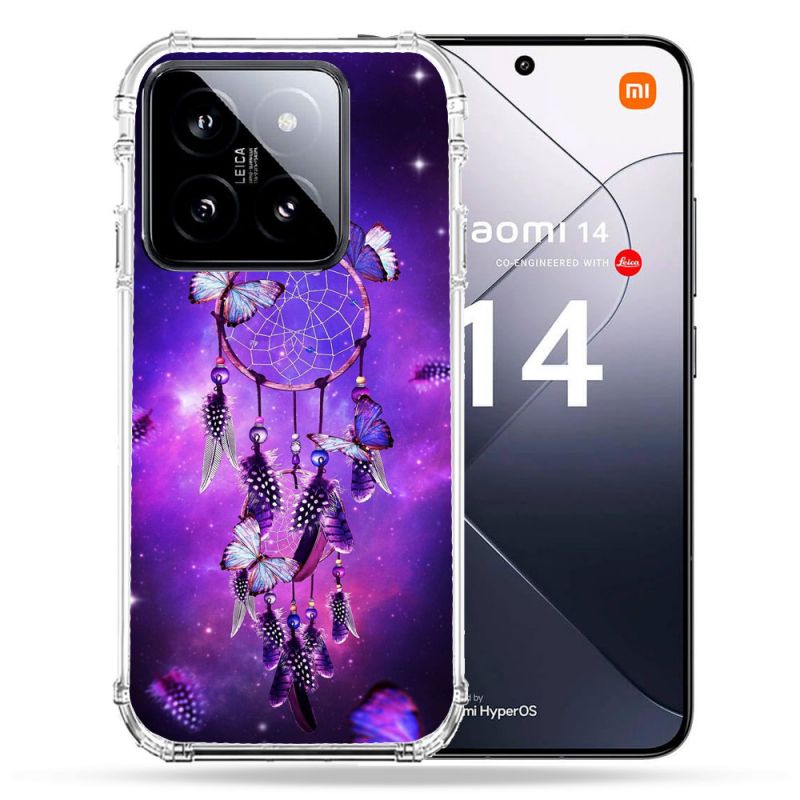 Coque Renforcée Pour Xiaomi 14 Zen Attrape Reve Papillon