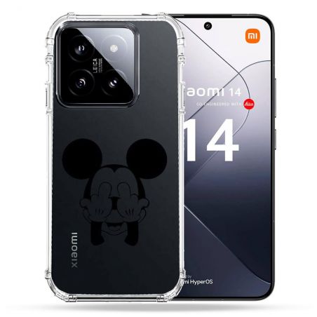 Coque Renforcée Transparente Pour Xiaomi 14 Mickey doigt