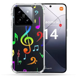 Coque Renforcée Transparente Pour Xiaomi 14 Note Musique Colore