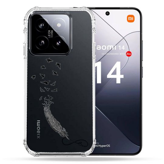Coque Renforcée Transparente Pour Xiaomi 14 Plume Infini