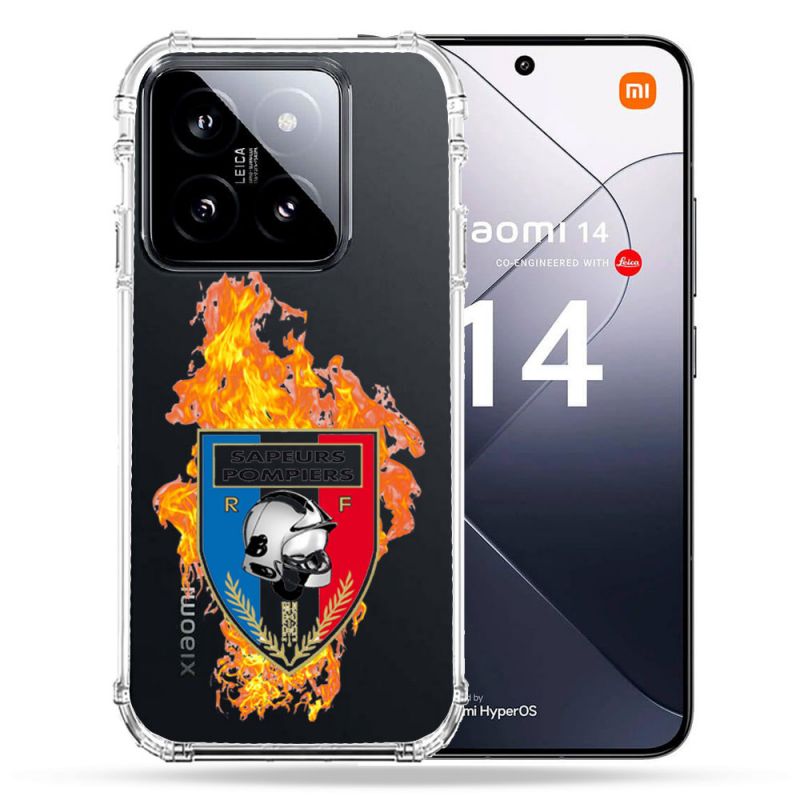Coque Renforcée Transparente Pour Xiaomi 14 Pompier Feu