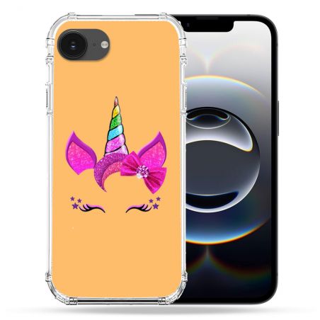 Coque Renforcée Transparente Pour Iphone 16e Licorne Paillette