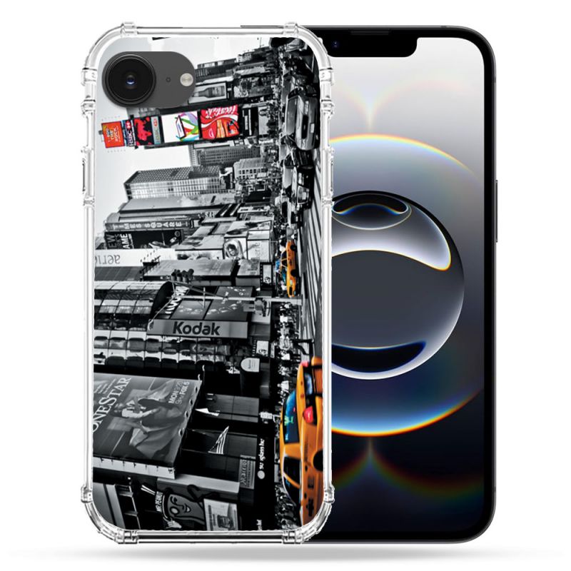 Coque Renforcée Pour Iphone 16e Voyage Amerique USA New York Taxi