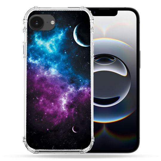 Coque Renforcée Pour Iphone 16e Univers Bleu Violet