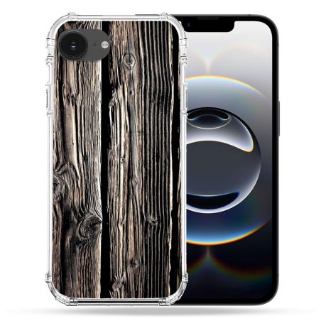 Coque Renforcée Pour Iphone 16e Texture Bois
